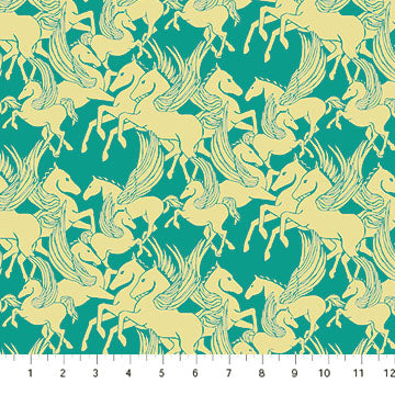 Shooting Star Mythology Turquoise Anna Maria Parry Northcott Cotton Fabric NC-AMT119-62C