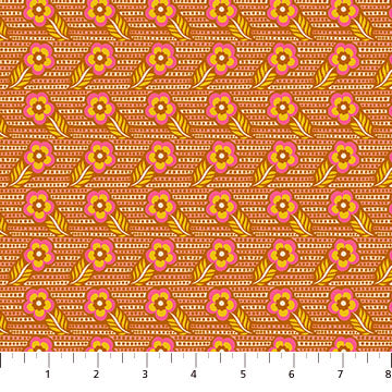 Shooting Star Woodcarving Caramel Brown Anna Maria Parry Northcott Cotton Fabric NC-AMT121-58C