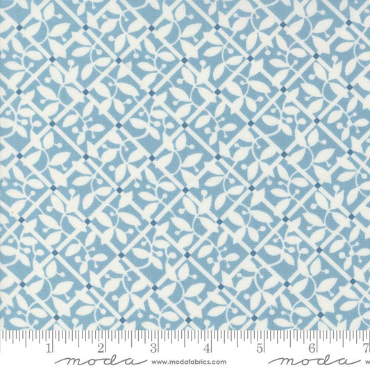 Shoreline Lattice Check and Plaid Light Blue Camille Roskelley Moda Cotton Fabric
