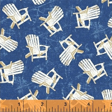 Shoreline Toss Nautical Chair Blue Whistler Studios Windham Cotton Fabric WF-50112-1