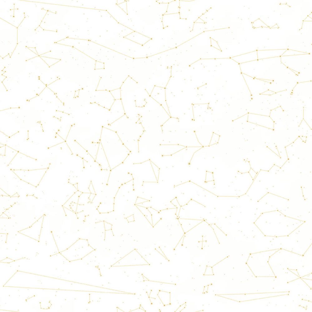 Signs from Above Constellation Map Cream Metallic Salt Meadow Studios Henry Glass Cotton Fabric HG-9592M-1