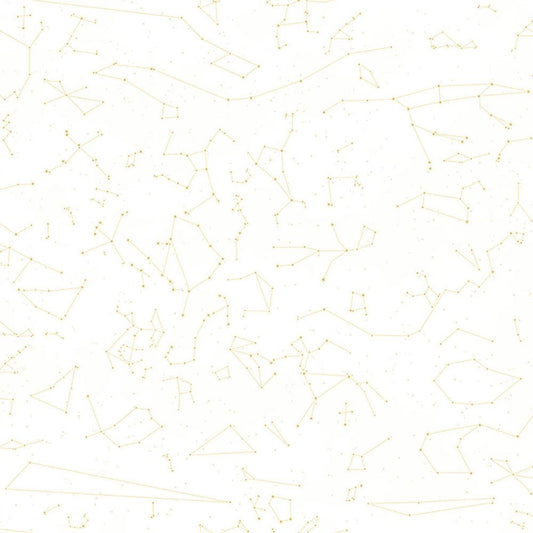 Signs from Above Constellation Map Cream Metallic Salt Meadow Studios Henry Glass Cotton Fabric HG-9592M-1