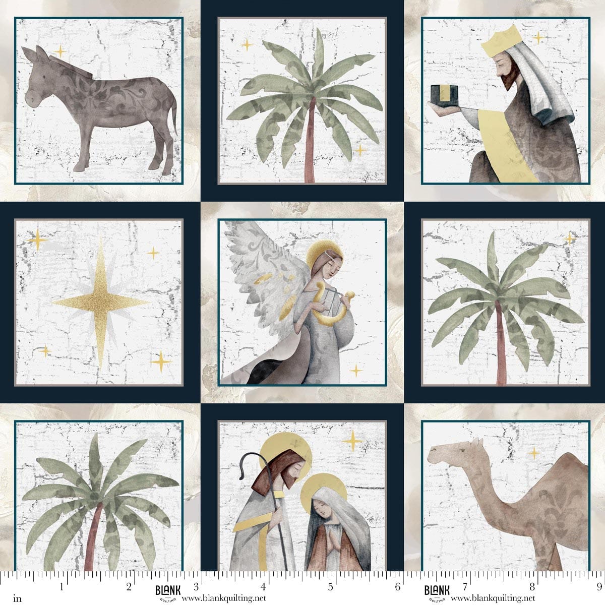 Silent Night Small Blocks Navy Studio 731 Blank Quilting Cotton Fabric BQ-4708-77 | US Fabric Shop