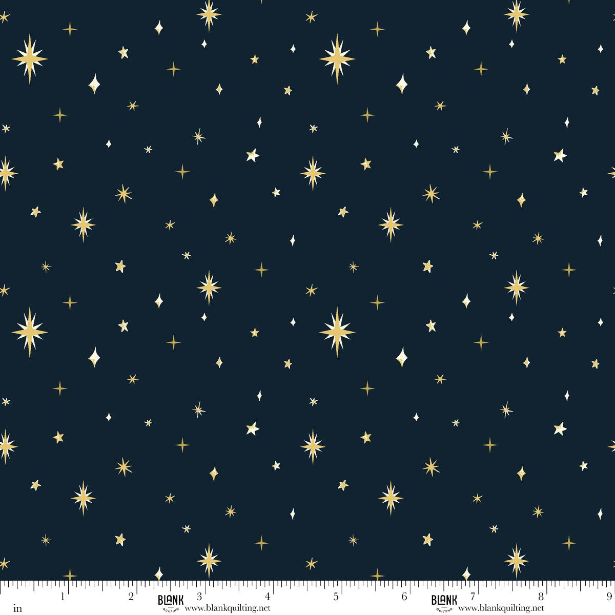 Silent Night Stars Navy Blue Studio 731 Blank Quilting Cotton Fabric BQ-4703-77