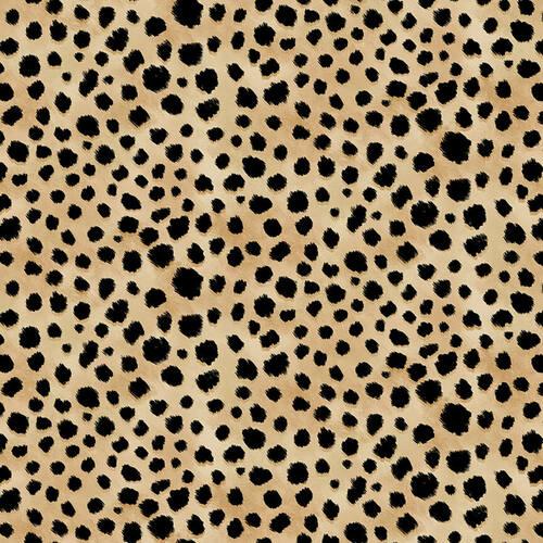 Skin Deep Cheetah Prints Tan Beige Blank Quilting Cotton Fabric