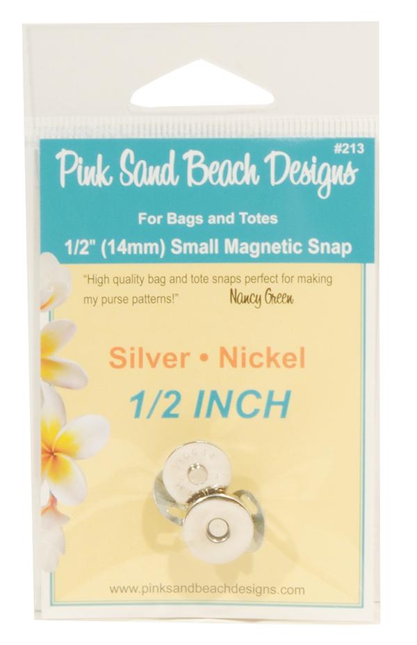 Small Magnetic Snap 1/2" Silver Nickel Nancy Green Pink Sand Beach Designs PSB-213