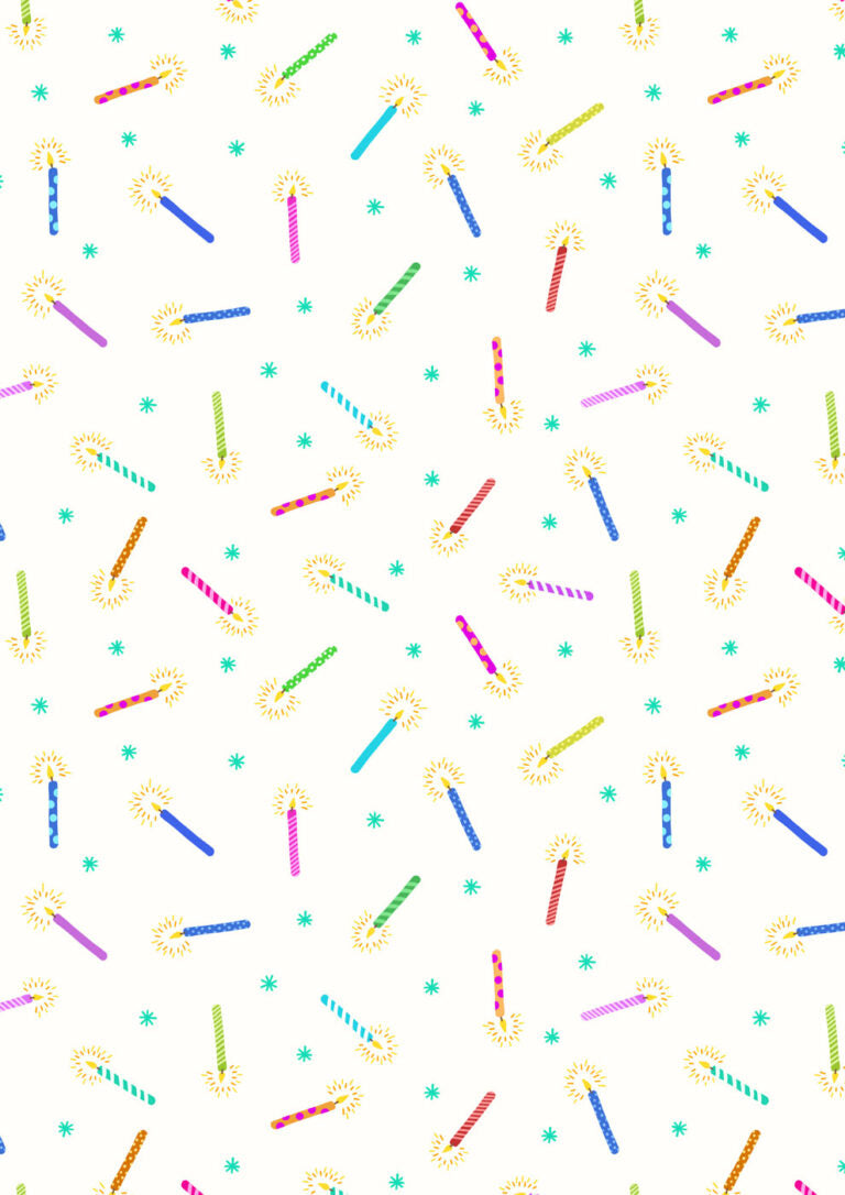 Small Things...Celebration Party Candles Multi Ivory Lewis and Irene Cotton Fabric LI-SM135