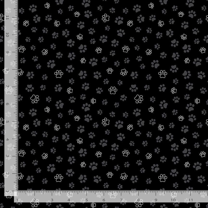 Smitten Kitten Cat Paws Black Timeless Treasures Cotton Fabric TT-CAT-CD2574-BLACK