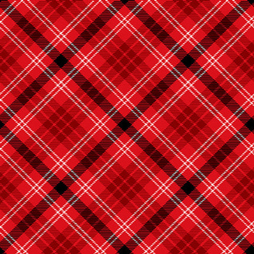 Snow Crew Bias Large Plaid Red Barb Tourtillotte Henry Glass Cotton Fabric