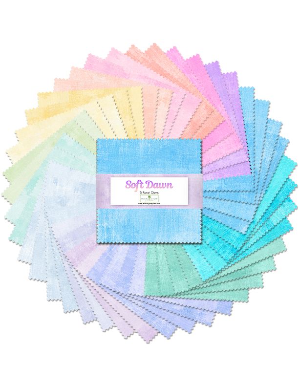 Soft Dawn 5" Squares 5 Karat Gems Wilmington Prints Cotton Fabric WP-507-113-507