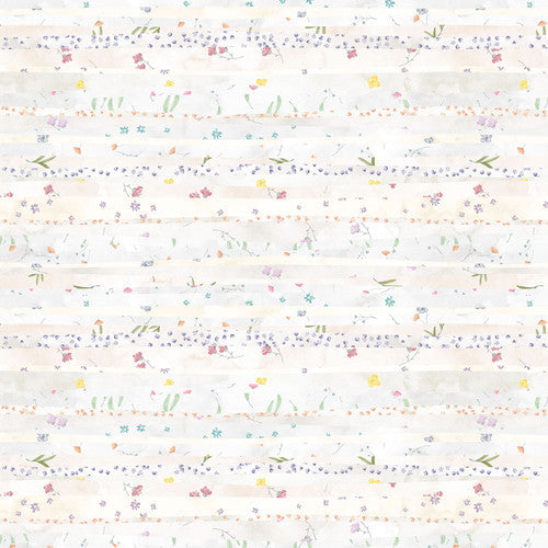 Soft Spoken Pressed Flower Stipe Potpourri Goldi L. Studio Henry Glass Cotton Fabric