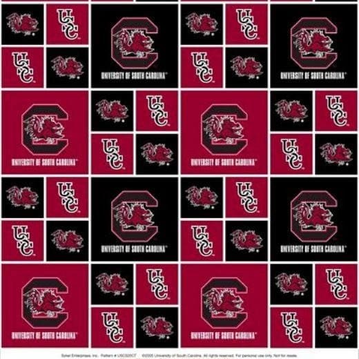 South Carolina Gamecocks NCAA College Box Sykel Cotton Fabric SC-020