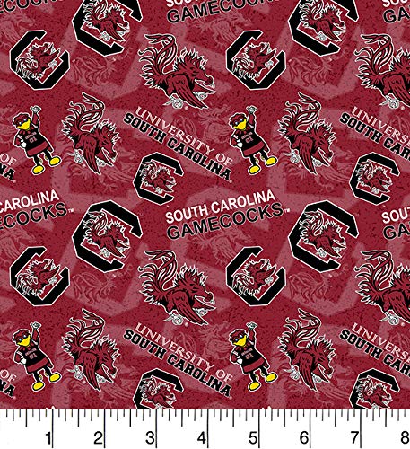 South Carolina Gamecocks NCAA College Tone on Tone Sykel Cotton Fabric SC-1178