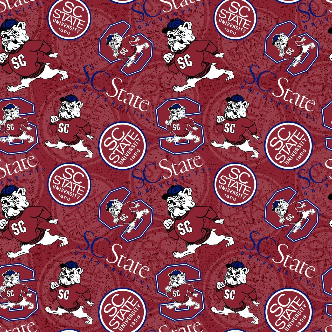 South Carolina State Bulldogs NCAA College Tone on Tone Sykel Cotton Fabric SCT-1178