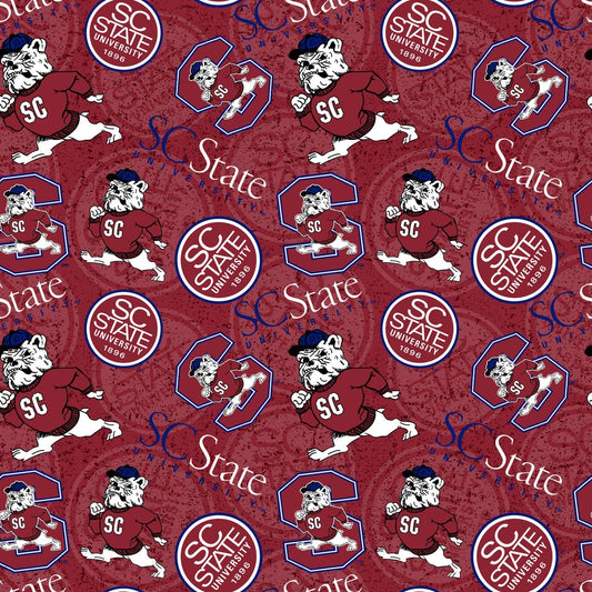 South Carolina State Bulldogs NCAA College Tone on Tone Sykel Cotton Fabric SCT-1178