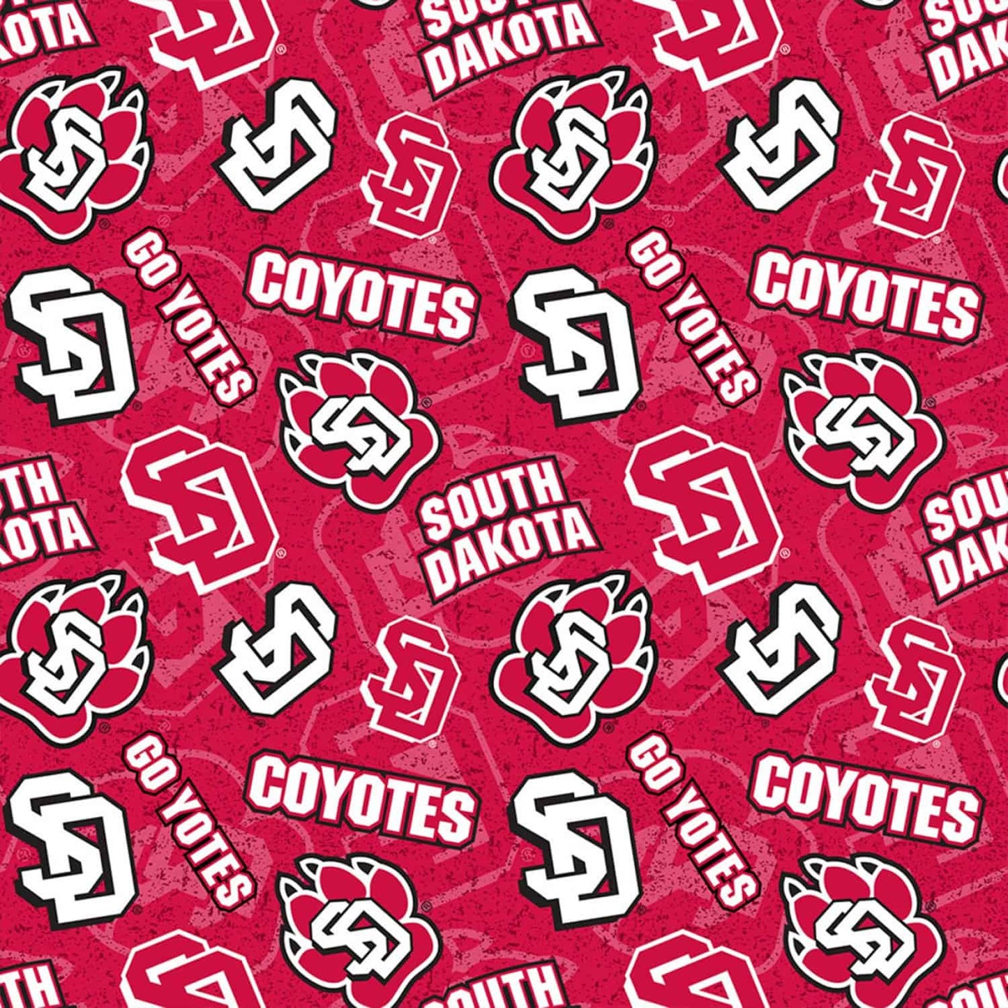 South Dakota Coyotes NCAA College Tone on Tone Sykel Cotton Fabric SD-1178