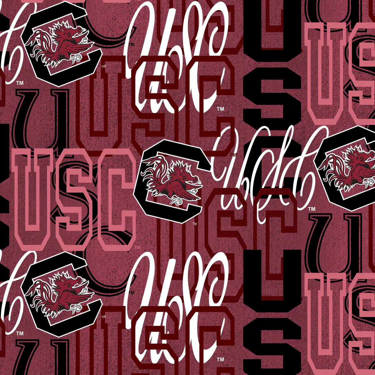 South Carolina Gamecocks NCAA College Letters Sykel Cotton Fabric SYK-SC-1372
