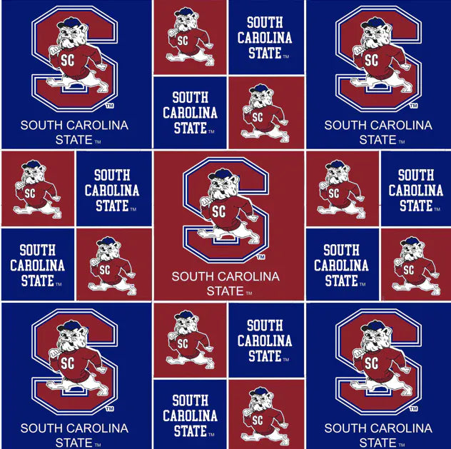 South Carolina State Bulldogs NCAA College Block Sykel Enterprises Cotton Fabric SCT-020 | US Fabric Shop