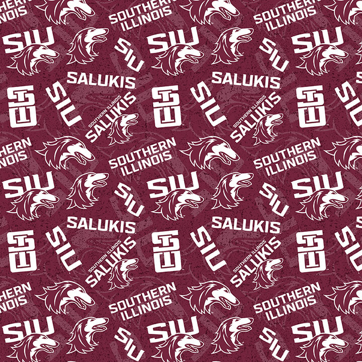 Southeastern Illinois Salukis NCAA College Tone on Tone Sykel Enterprises 43-44 inches wide Cotton Fabric SILL-1178