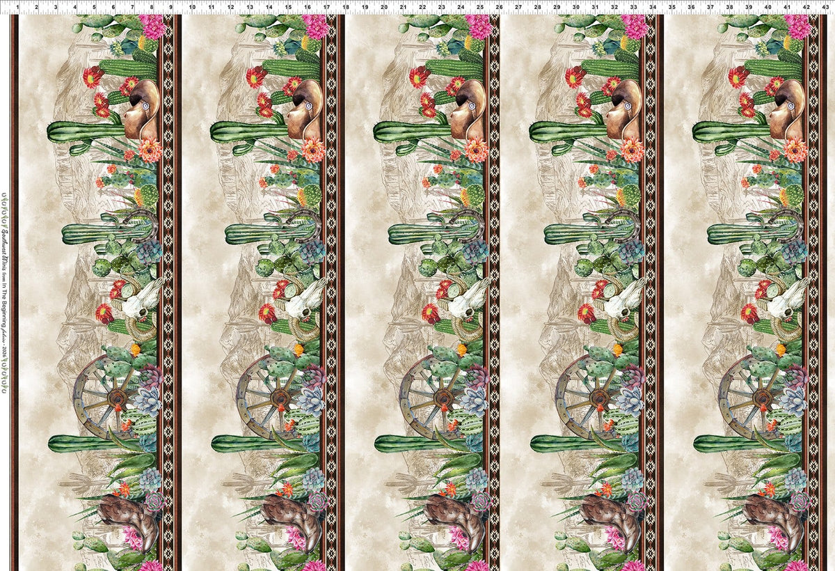 Southwest Minis BorderMulti Jason Yenter In The Beginning Cotton Fabric ITB-1SWM-1 | US Fabric Shop