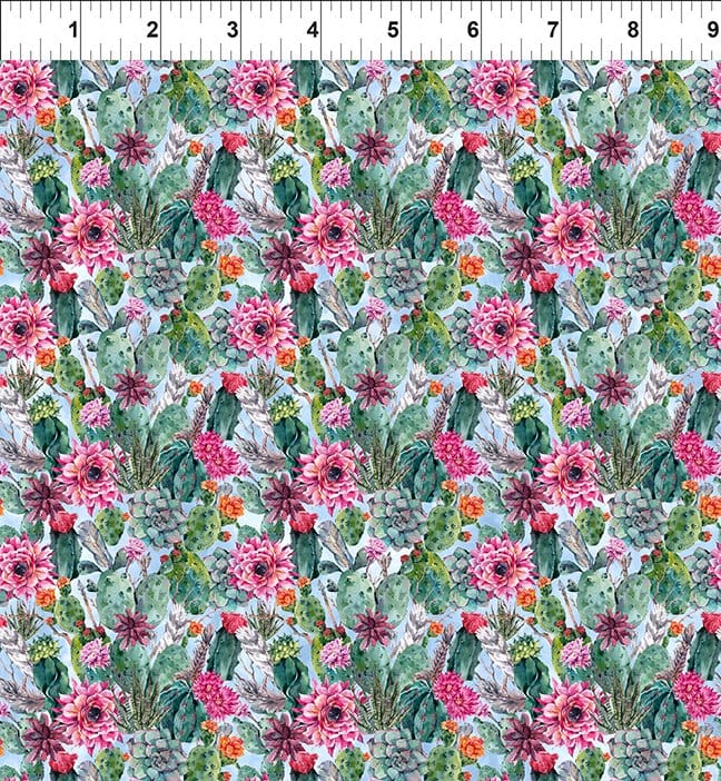 Southwest Minis Cactus FlowerMulti Jason Yenter In The Beginning Cotton Fabric ITB-10SWM-1 | US Fabric Shop