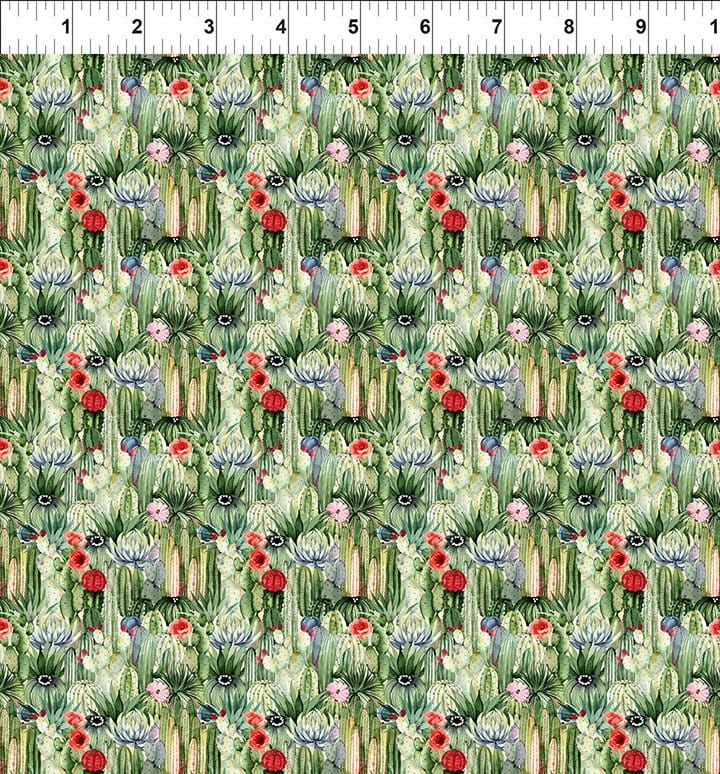 Southwest Minis Cactus GardenGreen Jason Yenter In The Beginning Cotton Fabric ITB-5SWM-1 | US Fabric Shop