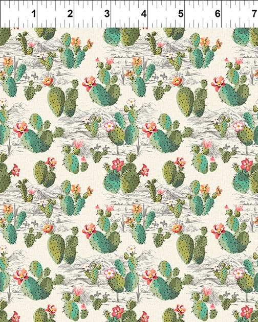 Southwest Minis Cactus SceneCream Jason Yenter In The Beginning Cotton Fabric ITB-7SWM-1 | US Fabric Shop