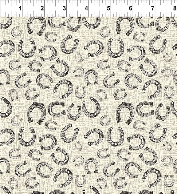 Southwest Minis HorseshoeCream Jason Yenter In The Beginning Cotton Fabric ITB-6SWM-1
