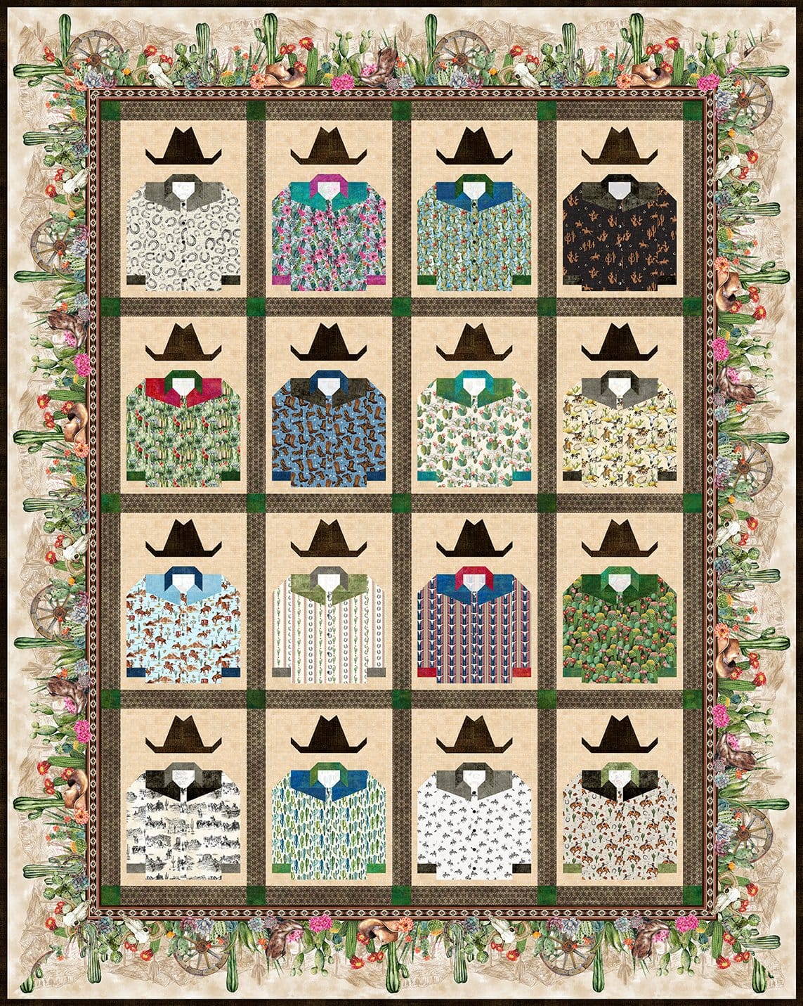 Southwest Minis Quilt Kit 63"x79" Jason Yenter In The Beginning Cotton Fabric ITB-SWMQuiltKit | US Fabric Shop