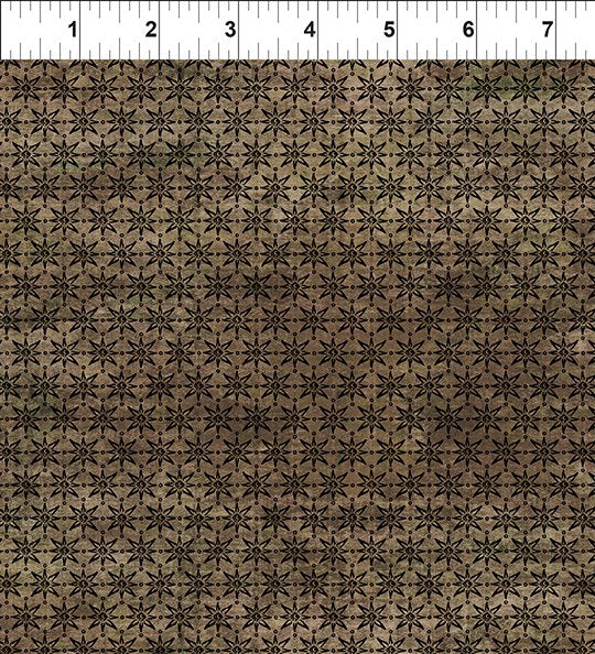 Southwest Minis StarsBrown Jason Yenter In The Beginning Cotton Fabric ITB-18SWM-1