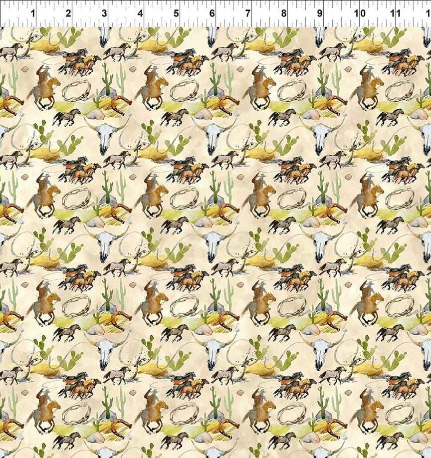 Southwest Minis Wild HorsesMulti Jason Yenter In The Beginning Cotton Fabric ITB-11SWM-1 | US Fabric Shop