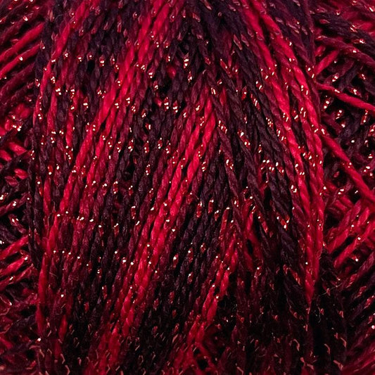 Sparkle Pearl Cotton 12wt Thread Garnet Red Valdani VL-SPC12-C709