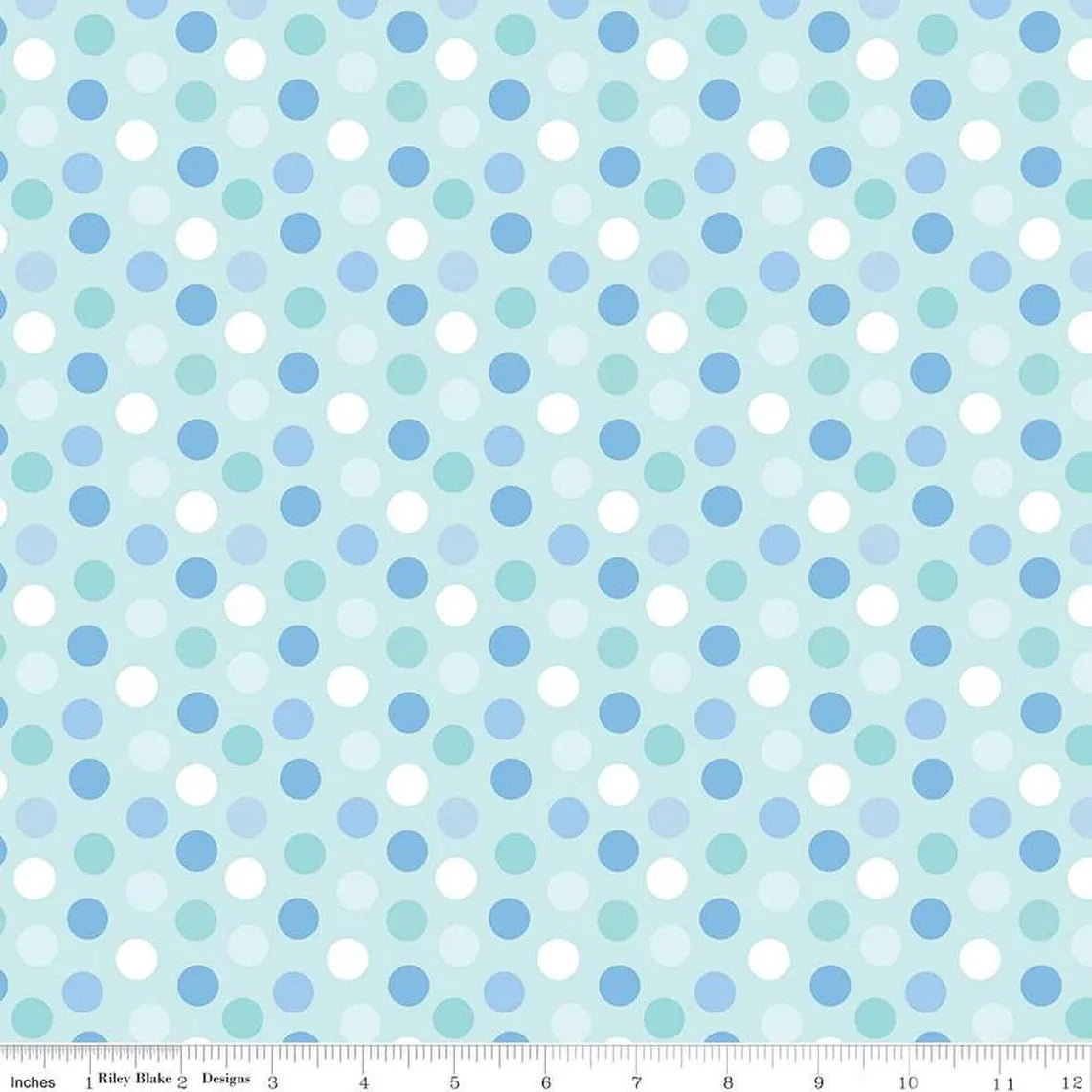 Special Delivery Dots Blue Doodlebug Design Inc. Riley Blake Designs Cotton Fabric RB-C15284-BLUE