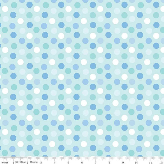Special Delivery Dots Blue Doodlebug Design Inc. Riley Blake Designs Cotton Fabric RB-C15284-BLUE