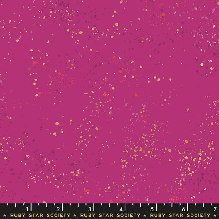 Speckled Metallic Berry Gold Ruby Star Society Moda Cotton Fabric MD RS5027-62M