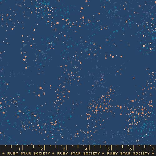 Speckled Metallic Bluebell New Gold Ruby Star Society Moda Cotton Fabric MD RS5027-109M