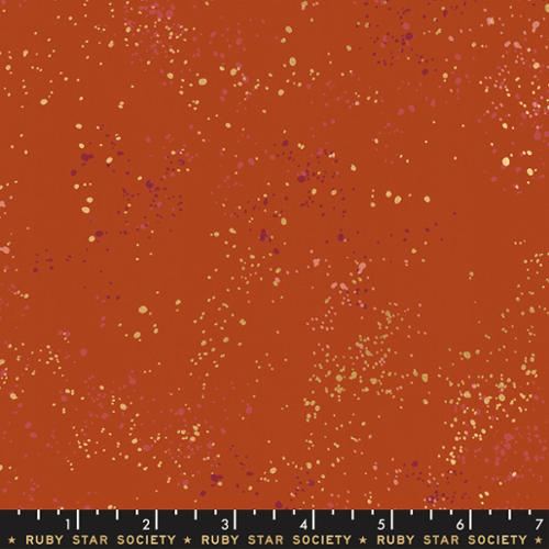 Speckled Metallic Cayenne Red Orange Ruby Star Society Moda Cotton Fabric MD RS5027-64M