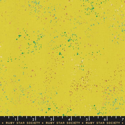 Speckled Metallic Citron Yellow Rashida Coleman Hale Ruby Star Society Moda Cotton Fabric MD-RS5027-65M