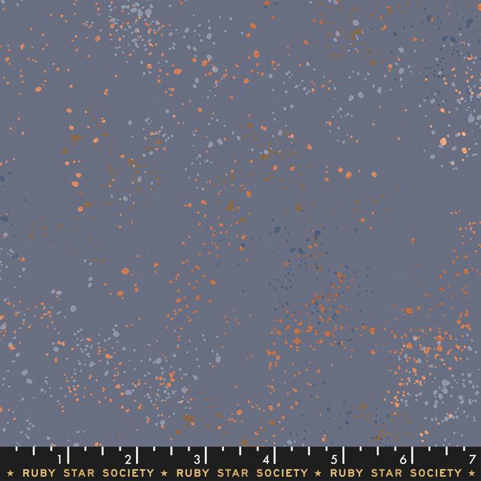 Speckled Metallic Demin Gold Bronze Ruby Star Society Moda Cotton Fabric MD RS5027-52M