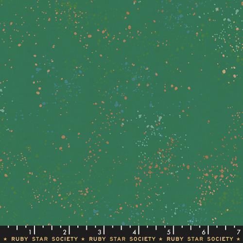 Speckled Metallic Emerald Green Ruby Star Society Moda Cotton Fabric MD RS5027-74M