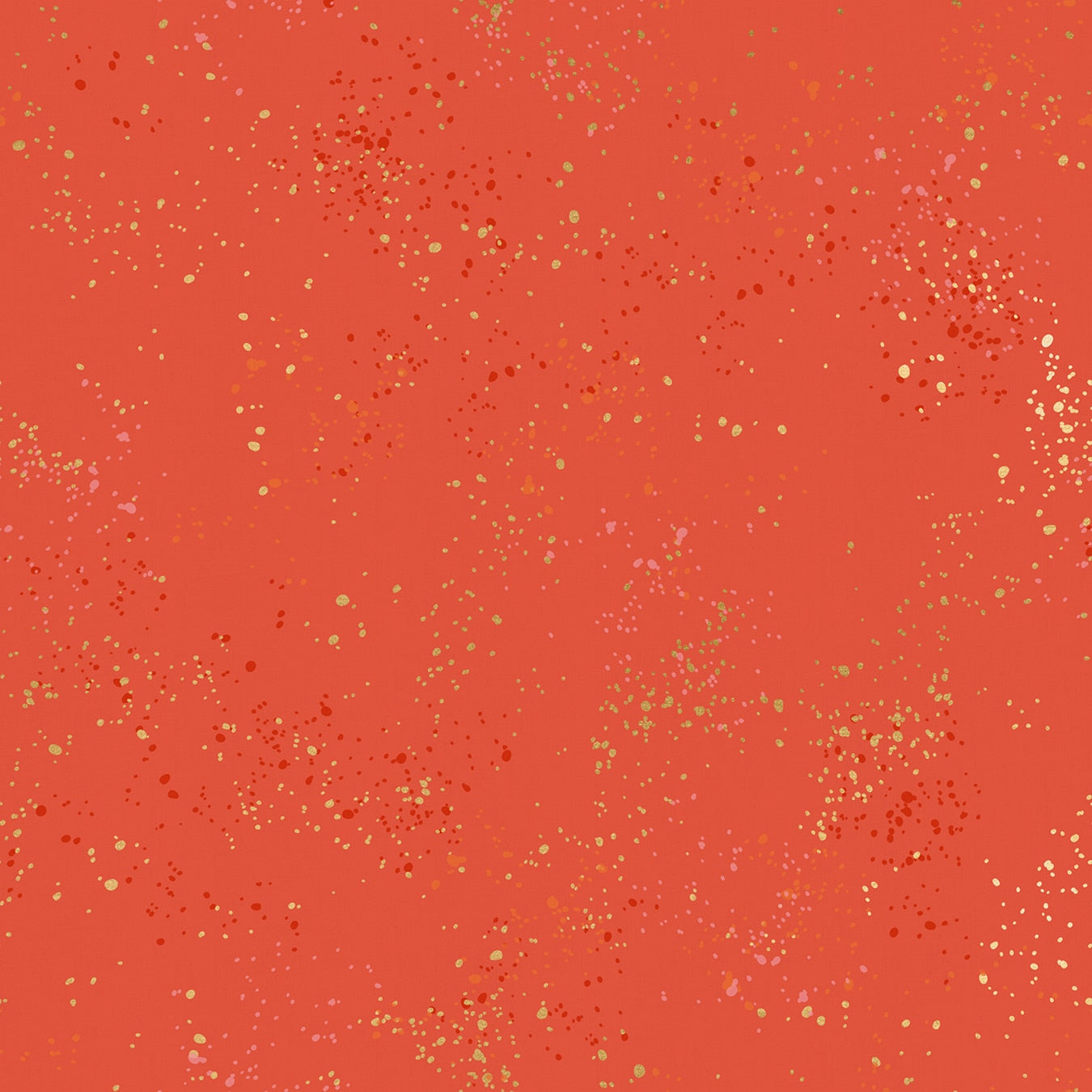 Speckled Metallic Festive Coral Gold Ruby Star Society Moda Cotton Fabric MD RS5027-75M