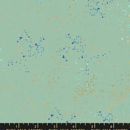 Speckled Metallic Frost Aqua Gold Ruby Star Society Moda Cotton Fabric MD RS5027-84M