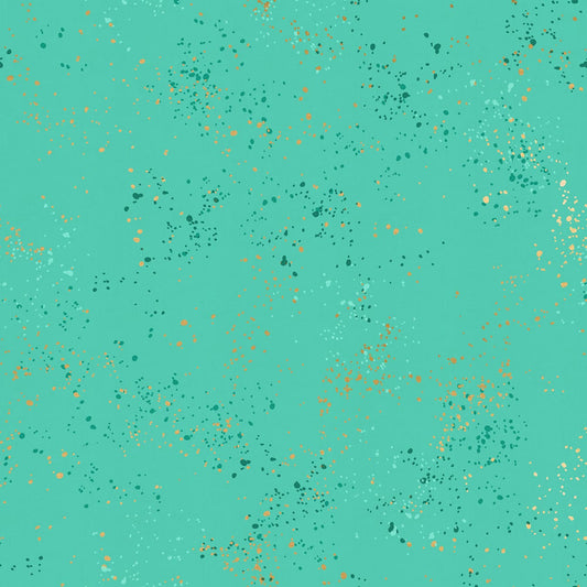 Speckled Metallic Icebox Green Gold Ruby Star Society Moda Cotton Fabric MD RS5027-81M
