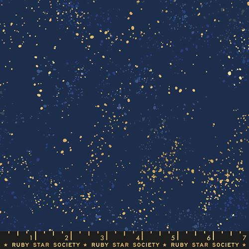 Speckled Metallic Navy Blue Rashida Coleman Hale Ruby Star Society Moda Cotton Fabric MD-RS5027-105M