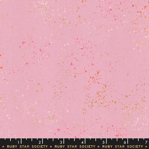Speckled Metallic Peony Pink Ruby Star Society Moda Cotton Fabric MD RS5027-67M