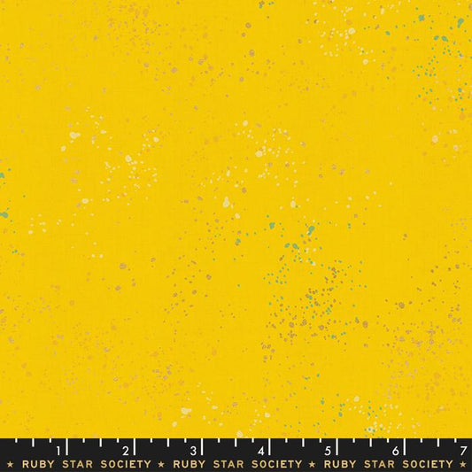 Speckled Metallic Sunshine Yellow Rashida Coleman Hale Ruby Star Society Moda Cotton Fabric