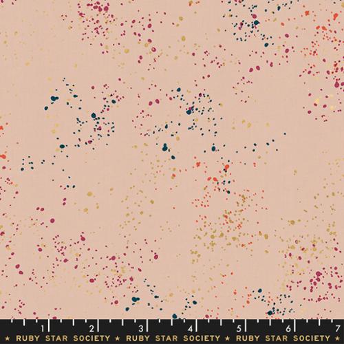 Speckled Metallic Sunstone Coral Peach Ruby Star Society Moda Cotton Fabric MD RS5027-19M