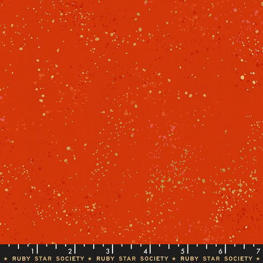 Speckled Metallic Warm Red Gold Ruby Star Society Moda Cotton Fabric MD RS5027-35M