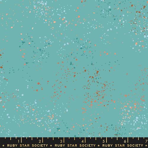 Speckled 108" Wide back Turquoise Rashida Coleman Hale Ruby Star Society Moda Cotton Fabric
