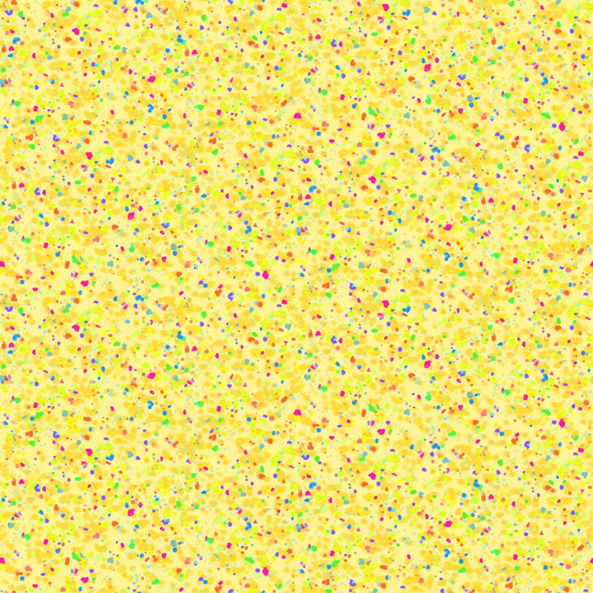 Speckles Rainbow Dots Lemon Yellow Quilting Treasures Cotton Fabric